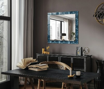 Decorative mirror Blue leaves pattern