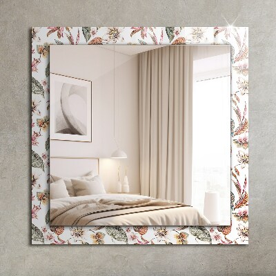 Printed mirror Flowers and leaves