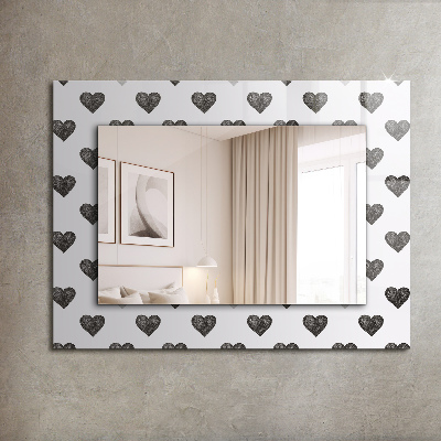 Wall mirror design Black hearts pattern