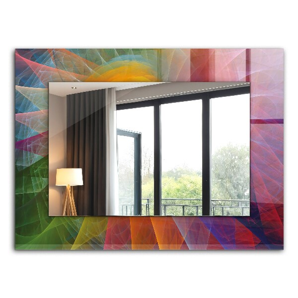 Mirror frame with print Colorful abstract spiral