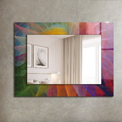 Mirror frame with print Colorful abstract spiral