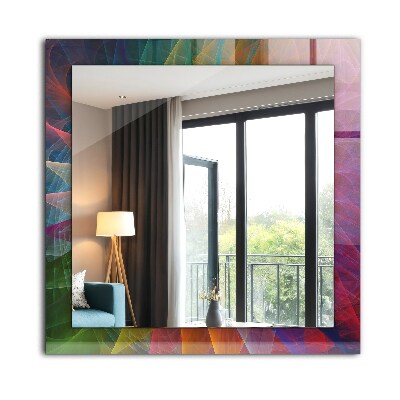 Mirror frame with print Colorful abstract spiral