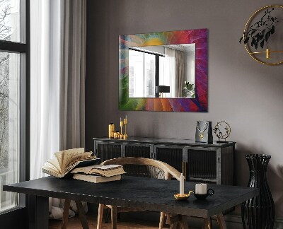 Mirror frame with print Colorful abstract spiral