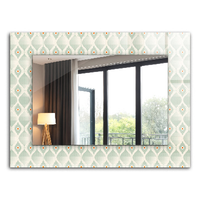 Wall mirror design Green geometric pattern