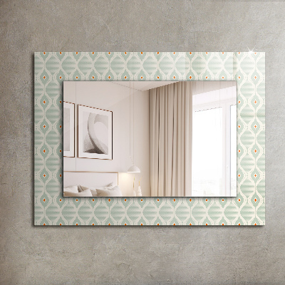 Wall mirror design Green geometric pattern