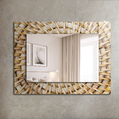 Wall mirror decor Wicker braid