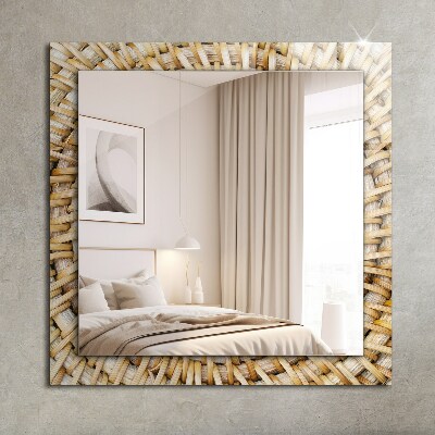 Wall mirror decor Wicker braid