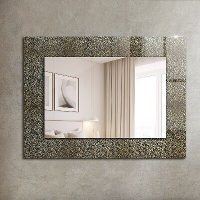 Mirror frame with print Gold ornament pattern