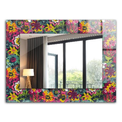 Wall mirror design Colorful floral patterns