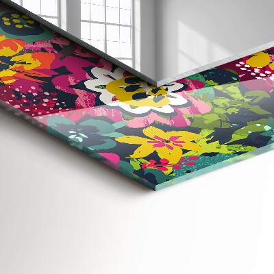 Wall mirror design Colorful floral patterns