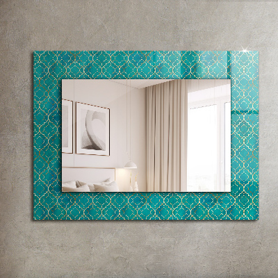 Decorative mirror Green geometric pattern