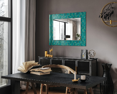 Decorative mirror Green geometric pattern