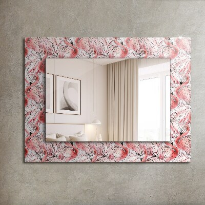 Wall mirror design Pink flamingos