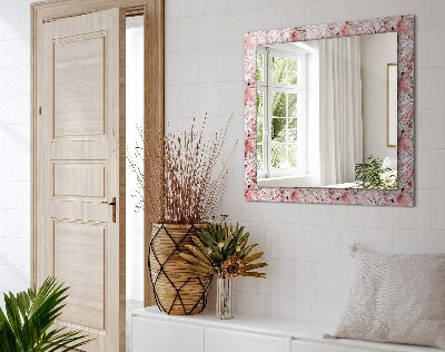 Wall mirror design Pink flamingos