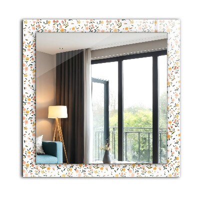 Wall mirror decor Floral fabric pattern