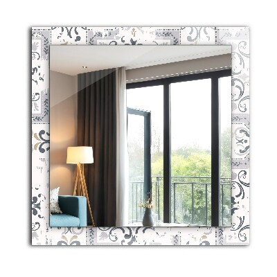 Wall mirror design Tile pattern ornaments