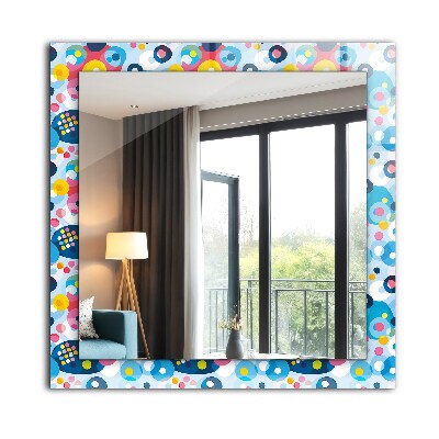 Mirror frame with print Colorful abstract patterns