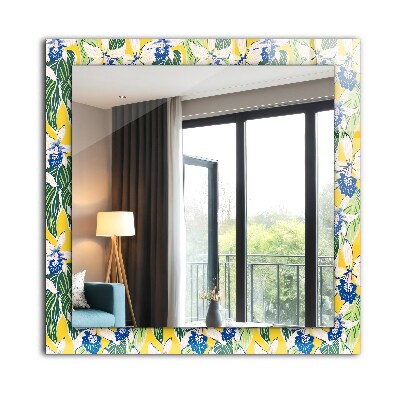 Wall mirror decor Flowers and leaves