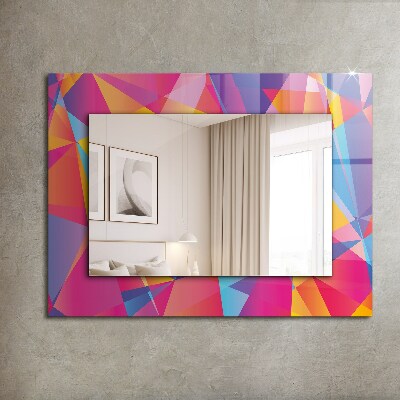 Mirror frame with print Colorful geometric patterns