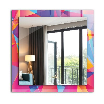 Mirror frame with print Colorful geometric patterns