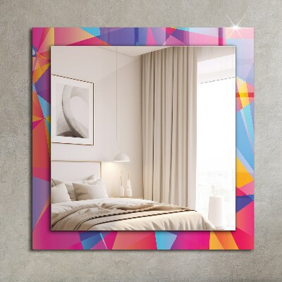 Mirror frame with print Colorful geometric patterns