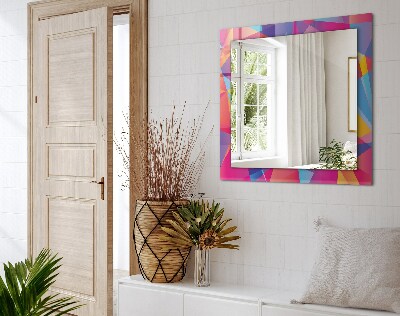 Mirror frame with print Colorful geometric patterns