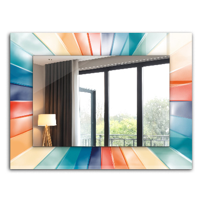 Wall mirror design Colorful light rays