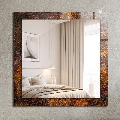 Wall mirror decor Rusty metal surface