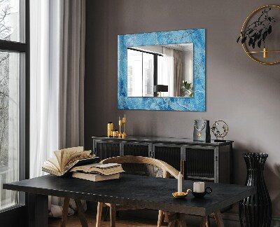 Wall mirror decor Blue marble pattern