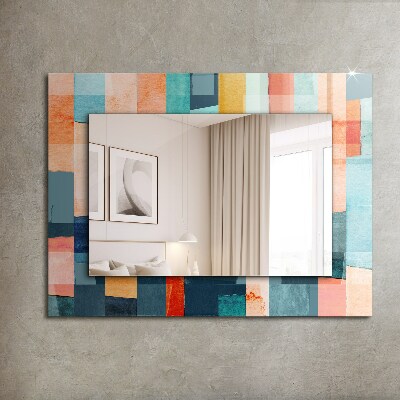 Printed mirror Colorful abstract rectangles