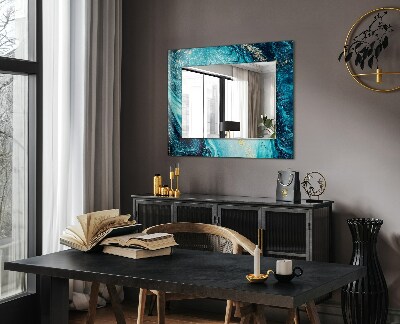 Wall mirror design Abstract blue art