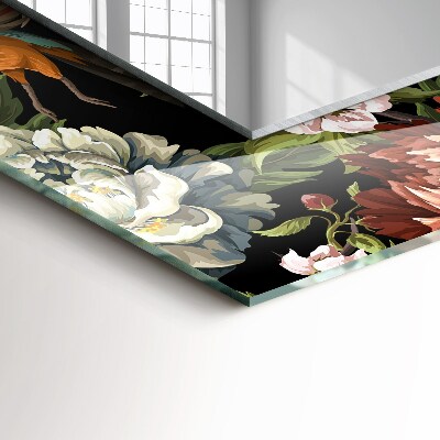 Wall mirror decor Flowers and birds