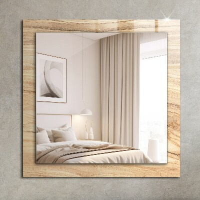 Mirror frame with print Wood grain texture