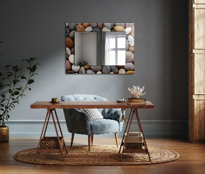 Printed mirror Colorful smooth stones