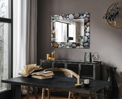 Wall mirror design Colorful smooth stones