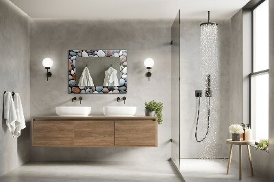 Wall mirror design Colorful smooth stones