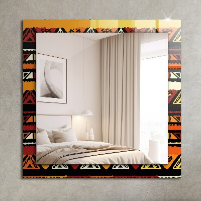 Mirror frame with print Colorful ethnic pattern