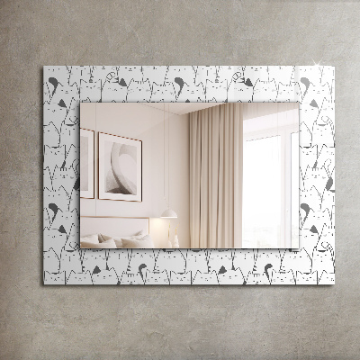 Wall mirror design cheerful cats