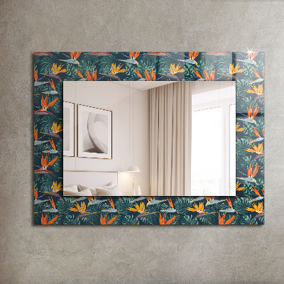 Printed mirror Flowers and leaves