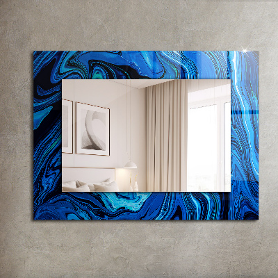 Printed mirror Abstract blue pattern