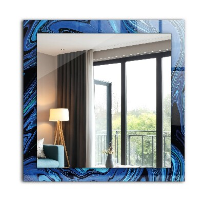 Printed mirror Abstract blue pattern