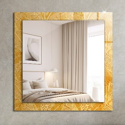 Wall mirror design Leaves orange pattern