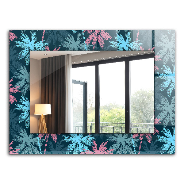 Wall mirror decor Palm trees color pattern