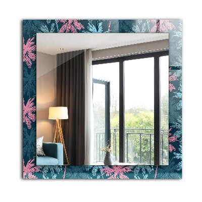 Wall mirror decor Palm trees color pattern