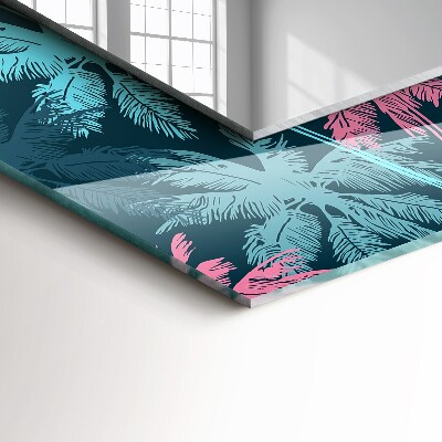 Wall mirror decor Palm trees color pattern