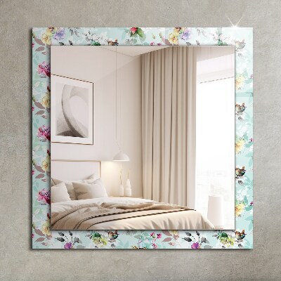 Wall mirror decor Floral and Birds