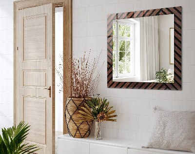 Printed mirror Wooden diagonal slats