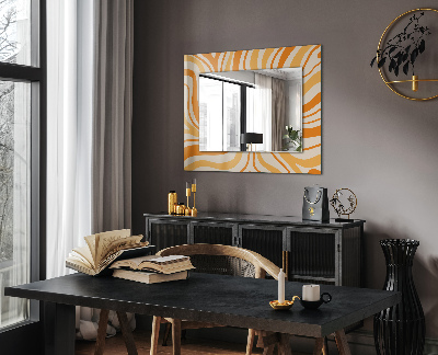 Chevron Design Metal Ochre Orange Wall Mirror, Zig buying Zag Design Wall Mirror