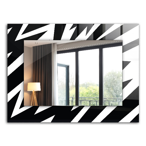 Wall mirror decor Black and white Geometry