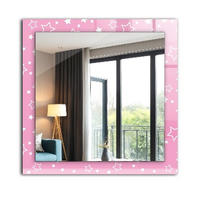 Printed mirror Pink stars